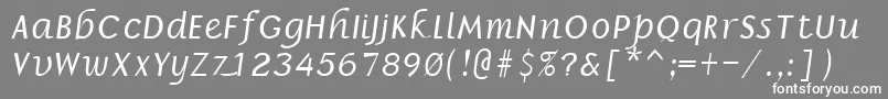 BorrorItalic-Schriftart – Weiße Schriften auf grauem Hintergrund