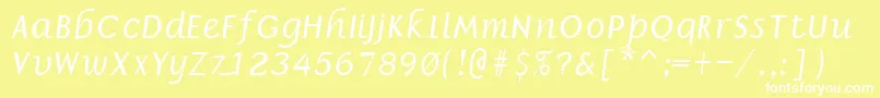 フォントBorrorItalic – 黄色い背景に白い文字