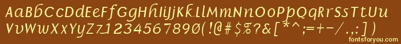 BorrorItalic Font – Yellow Fonts on Brown Background