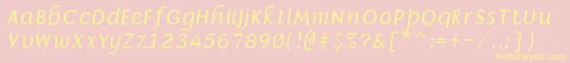 Шрифт BorrorItalic – жёлтые шрифты на розовом фоне