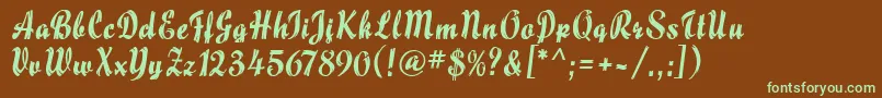 MaizeMf Font – Green Fonts on Brown Background