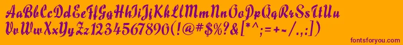 MaizeMf Font – Purple Fonts on Orange Background