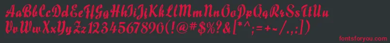 MaizeMf Font – Red Fonts on Black Background