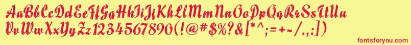 MaizeMf Font – Red Fonts on Yellow Background