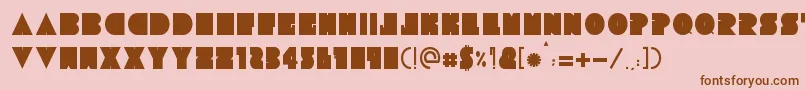 フォントTresdiasBlack – ピンクの背景に茶色のフォント