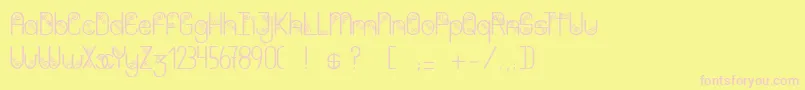 Purpleshadow-fontti – vaaleanpunaiset fontit keltaisella taustalla