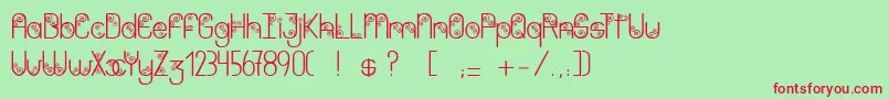フォントPurpleshadow – 赤い文字の緑の背景