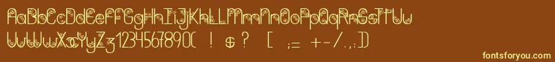 Purpleshadow-fontti – keltaiset fontit ruskealla taustalla