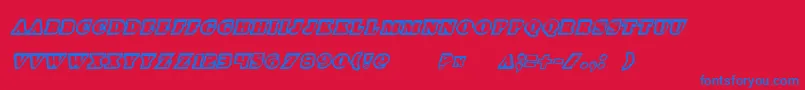 Iceboxartital Font – Blue Fonts on Red Background