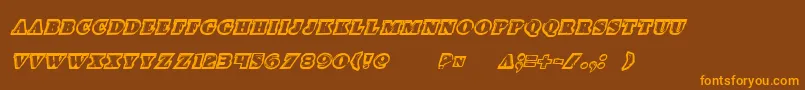 Iceboxartital Font – Orange Fonts on Brown Background