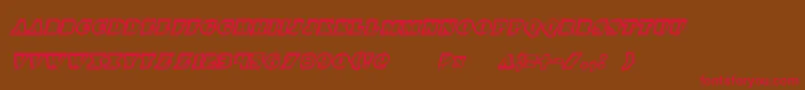 Iceboxartital-Schriftart – Rote Schriften auf braunem Hintergrund