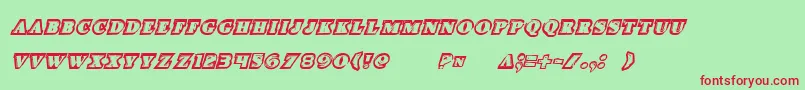 Iceboxartital Font – Red Fonts on Green Background