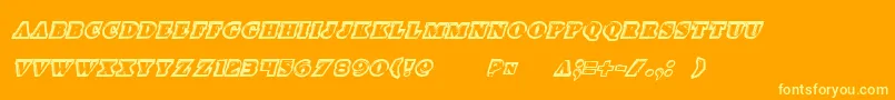 Iceboxartital Font – Yellow Fonts on Orange Background