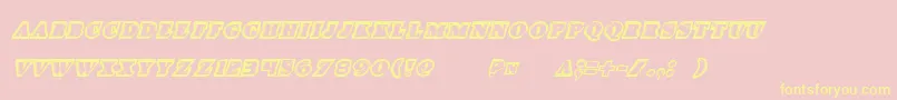 Iceboxartital-Schriftart – Gelbe Schriften auf rosa Hintergrund