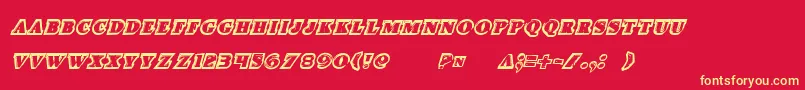 Iceboxartital Font – Yellow Fonts on Red Background