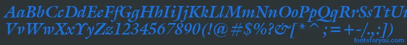 GalleryBoldItalic Font – Blue Fonts on Black Background