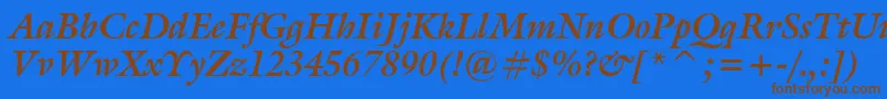 GalleryBoldItalic Font – Brown Fonts on Blue Background