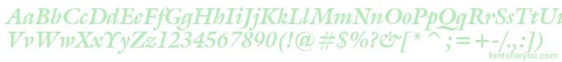 GalleryBoldItalic Font – Green Fonts on White Background