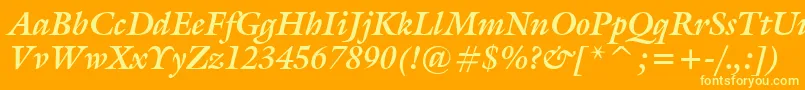 GalleryBoldItalic Font – Yellow Fonts on Orange Background