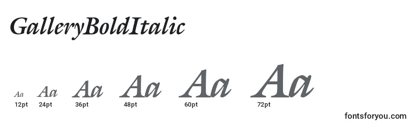 GalleryBoldItalic Font Sizes