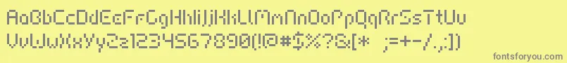 フォントHiAic – 黄色の背景に灰色の文字