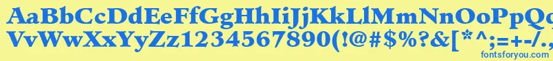 MinisterLtBlack Font – Blue Fonts on Yellow Background