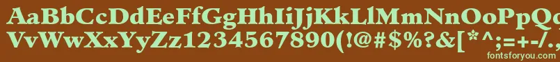 MinisterLtBlack Font – Green Fonts on Brown Background