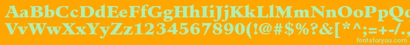 MinisterLtBlack-fontti – vihreät fontit oranssilla taustalla