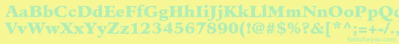 MinisterLtBlack Font – Green Fonts on Yellow Background