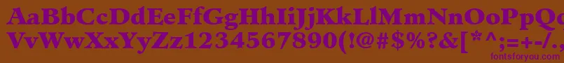 MinisterLtBlack Font – Purple Fonts on Brown Background