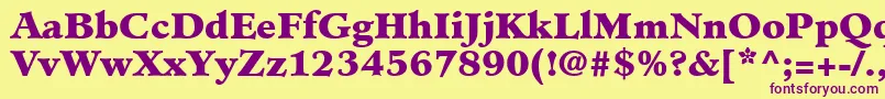 MinisterLtBlack Font – Purple Fonts on Yellow Background