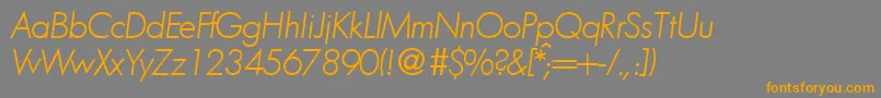 Fonte FunctiontwolightRegularitalic – fontes laranjas em um fundo cinza