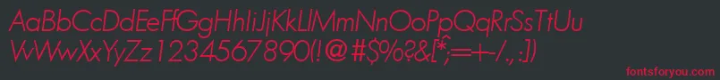 FunctiontwolightRegularitalic Font – Red Fonts on Black Background