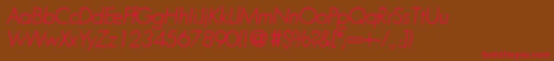 FunctiontwolightRegularitalic Font – Red Fonts on Brown Background