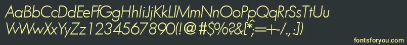 FunctiontwolightRegularitalic Font – Yellow Fonts on Black Background