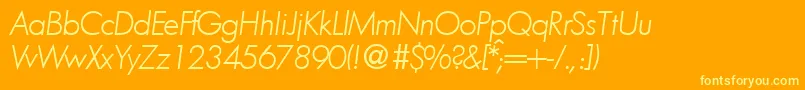Police FunctiontwolightRegularitalic – polices jaunes sur fond orange