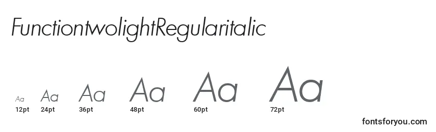 Размеры шрифта FunctiontwolightRegularitalic