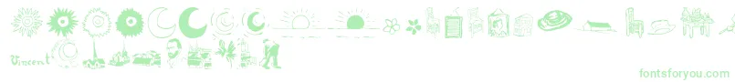 P22VincentExtras-Schriftart – Grüne Schriften auf weißem Hintergrund