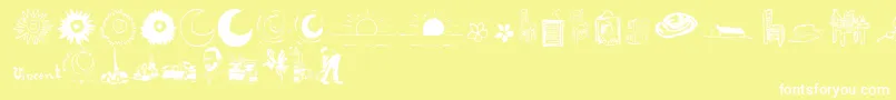 P22VincentExtras Font – White Fonts on Yellow Background