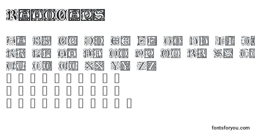 Шрифт RamoCaps – алфавит, цифры, специальные символы