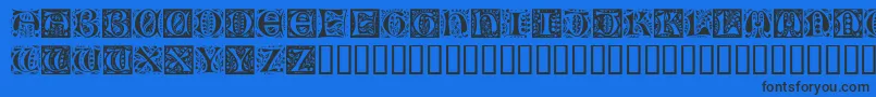 RamoCaps-Schriftart – Schwarze Schriften auf blauem Hintergrund