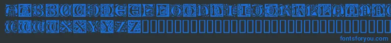 RamoCaps Font – Blue Fonts on Black Background