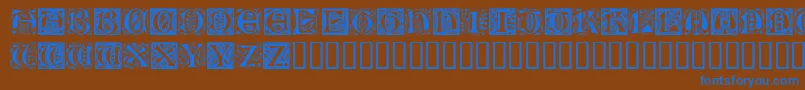 RamoCaps Font – Blue Fonts on Brown Background