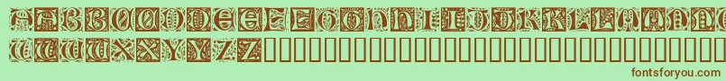 RamoCaps Font – Brown Fonts on Green Background