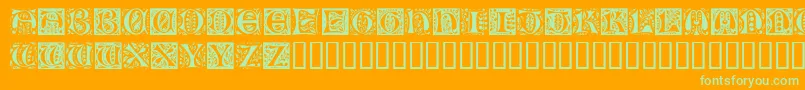 RamoCaps Font – Green Fonts on Orange Background