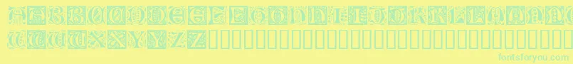 RamoCaps Font – Green Fonts on Yellow Background
