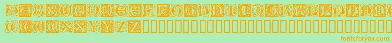 RamoCaps Font – Orange Fonts on Green Background