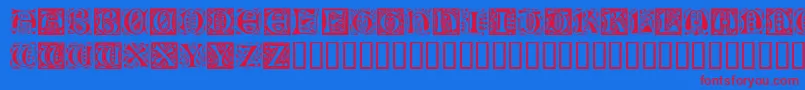 フォントRamoCaps – 赤い文字の青い背景