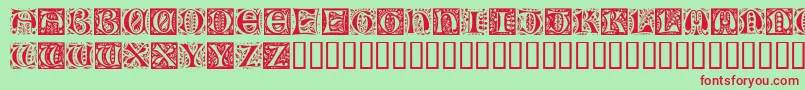 RamoCaps Font – Red Fonts on Green Background