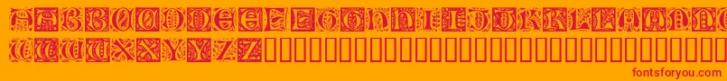 RamoCaps Font – Red Fonts on Orange Background